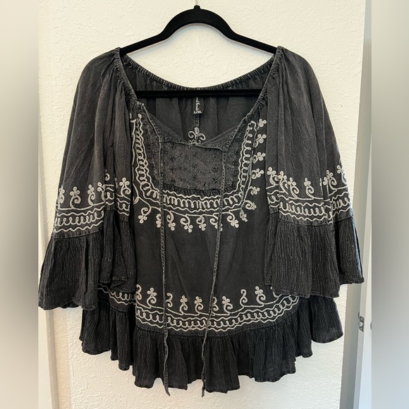 Sacred Threads Tops - Sacred Threads Boho Blouse Hippie Festival Bell Sleeve Flowy Top